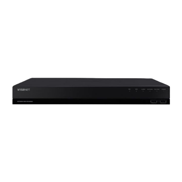 Hanwha Wisnet WAVE 8ch PoE/PoE+ NVR, 80Mbps, No HDD, SATA