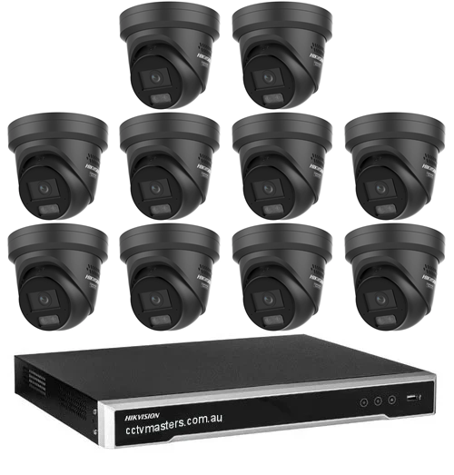 Hikvision Camera Kit, 10 x 6MP ColorVu Gen 3 Turret, 16Ch NVR HDD Optional