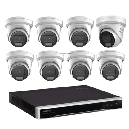 Hikvision Mix Camera Kit with 7 x 8MP AcuSense Turrets and 1 x 8MP NVR for enhanced security solutions.