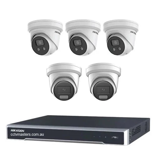 Hikvision Camera Kit, 3 x 6MP AcuSense, 2 x 6MP ColorVu Turret Bundle 8CH NVR