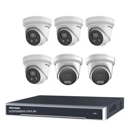 Hikvision Camera Kit, 4 x 6MP AcuSense, 2 x 6MP ColorVu Turret Bundle 8CH NVR