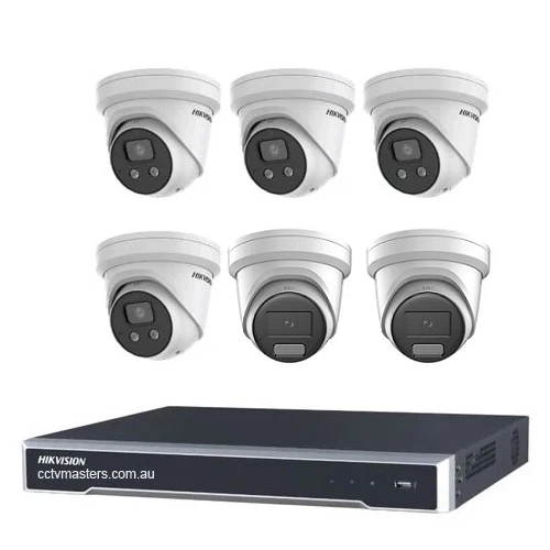 Hikvision Camera Kit, 4 x 6MP AcuSense, 2 x 6MP ColorVu Turret Bundle 8CH NVR