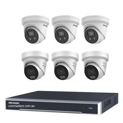 Hikvision Camera Kit, 3 x 8MP AcuSense, 3 x 8MP ColorVu Gen 3 Turret, 8Ch NVR  HDD Optional