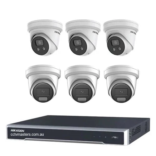 Hikvision Camera Kit, 2 x 6MP AcuSense, 4 x 6MP ColorVu Turret Bundle 8CH NVR