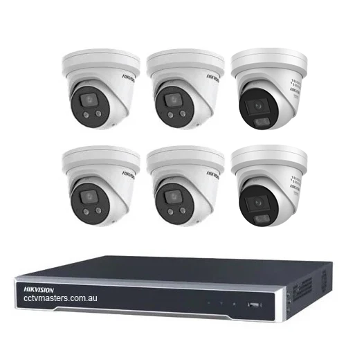 Hikvision Camera Kit, 4 x 8MP AcuSense, 2 x 8MP ColorVu Gen 3 Turret, 8Ch NVR  HDD Optional