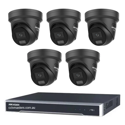 Hikvision Camera Kit, 5 x 8MP ColorVu Gen 3 Turret, 8Ch NVR HDD Optional