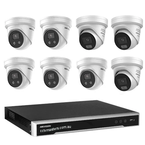 Hikvision Camera Kit, 5 x 8MP AcuSense, 3 x 8MP ColorVu Gen 3 Turret, 8Ch NVR HDD Optional