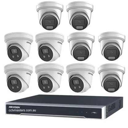 Hikvision Camera Kit, 5 x 6MP AcuSense, 5 x 6MP ColorVu Turret Bundle 16CH NVR