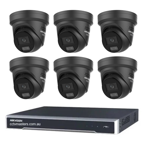 Hikvision Camera Kit, 6 x 8MP ColorVu Gen 3 Turret, 8Ch NVR HDD Optional