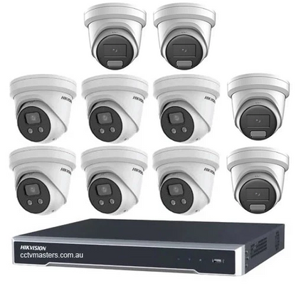 Hikvision Camera Kit, 6 x 6MP AcuSense, 4 x 6MP ColorVu Turret Bundle 16CH NVR