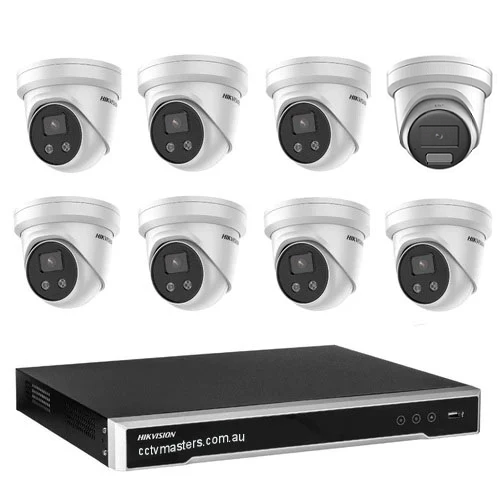 Hikvision Camera Kit, 7 x 6MP AcuSense, 1 x 6MP ColorVu Turret Bundle 8CH NVR