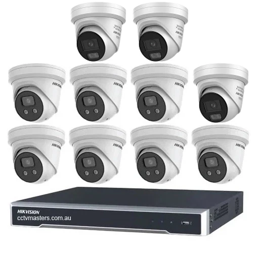Hikvision Camera Kit, 7 x 8MP AcuSense, 3 x 8MP ColorVu Gen 3 Turret, 16Ch NVR HDD Optional
