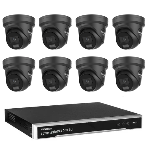 Hikvision Camera Kit, 8 x 8MP ColorVu Gen 3 Turret, 8Ch NVR HDD Optional
