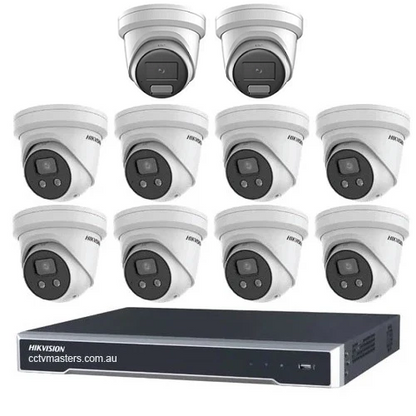 Hikvision Camera Kit, 8 x 6MP AcuSense, 2 x 6MP ColorVu Turret Bundle 16CH NVR