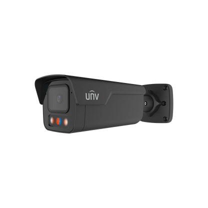 UNV IPC2B16SS-ADF28KMC-I1, 6MP Tri-Guard HD Intelligent Light and Audible Warning Bullet Camera - Black