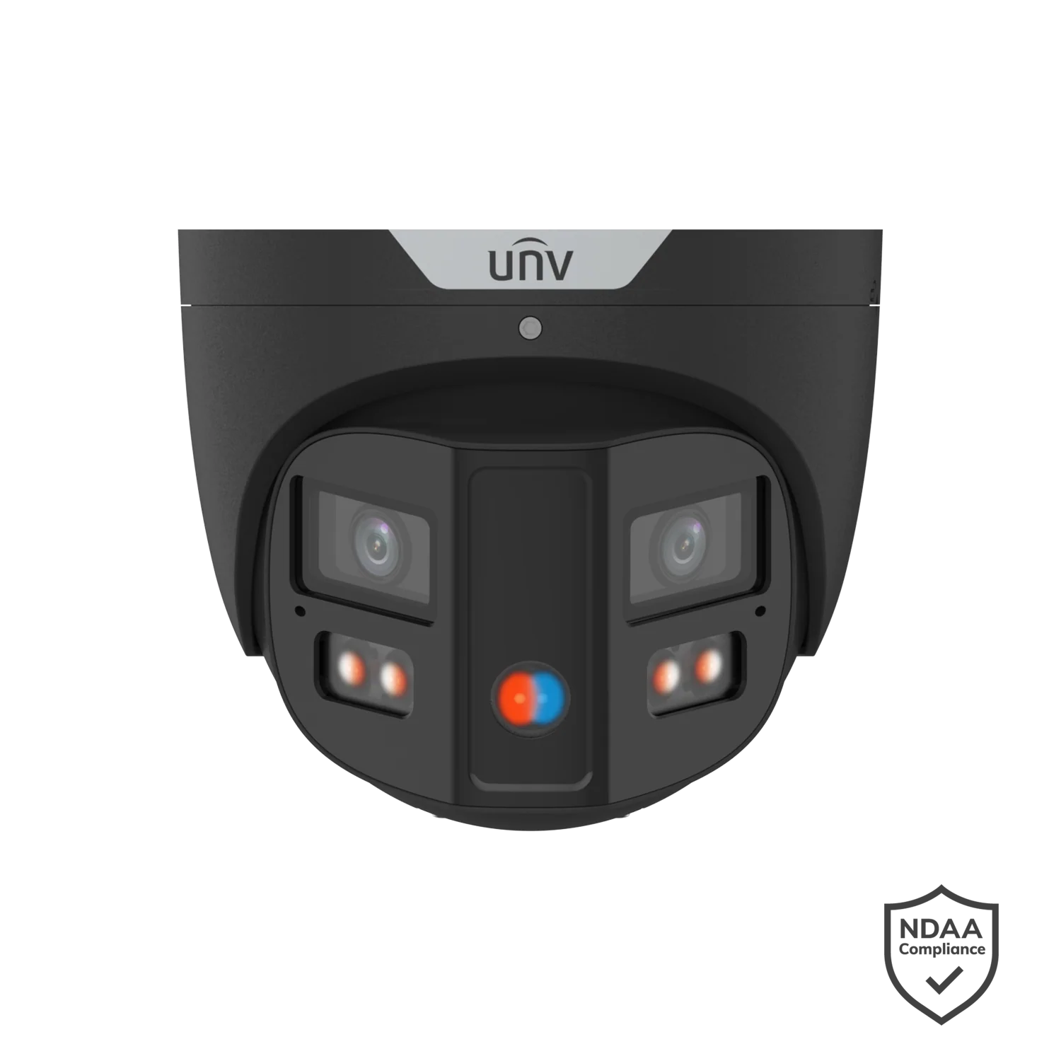 UNV IP Camera Prime-III Series 8MP Dual Lens 180 Degree with AI People Counting, ColorHunter, Wise-ISP IR+Warm LED - Black