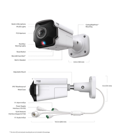 TP-Link IP Camera VIGI 8MP Outdoor IR Panoramic Bullet Network Camera