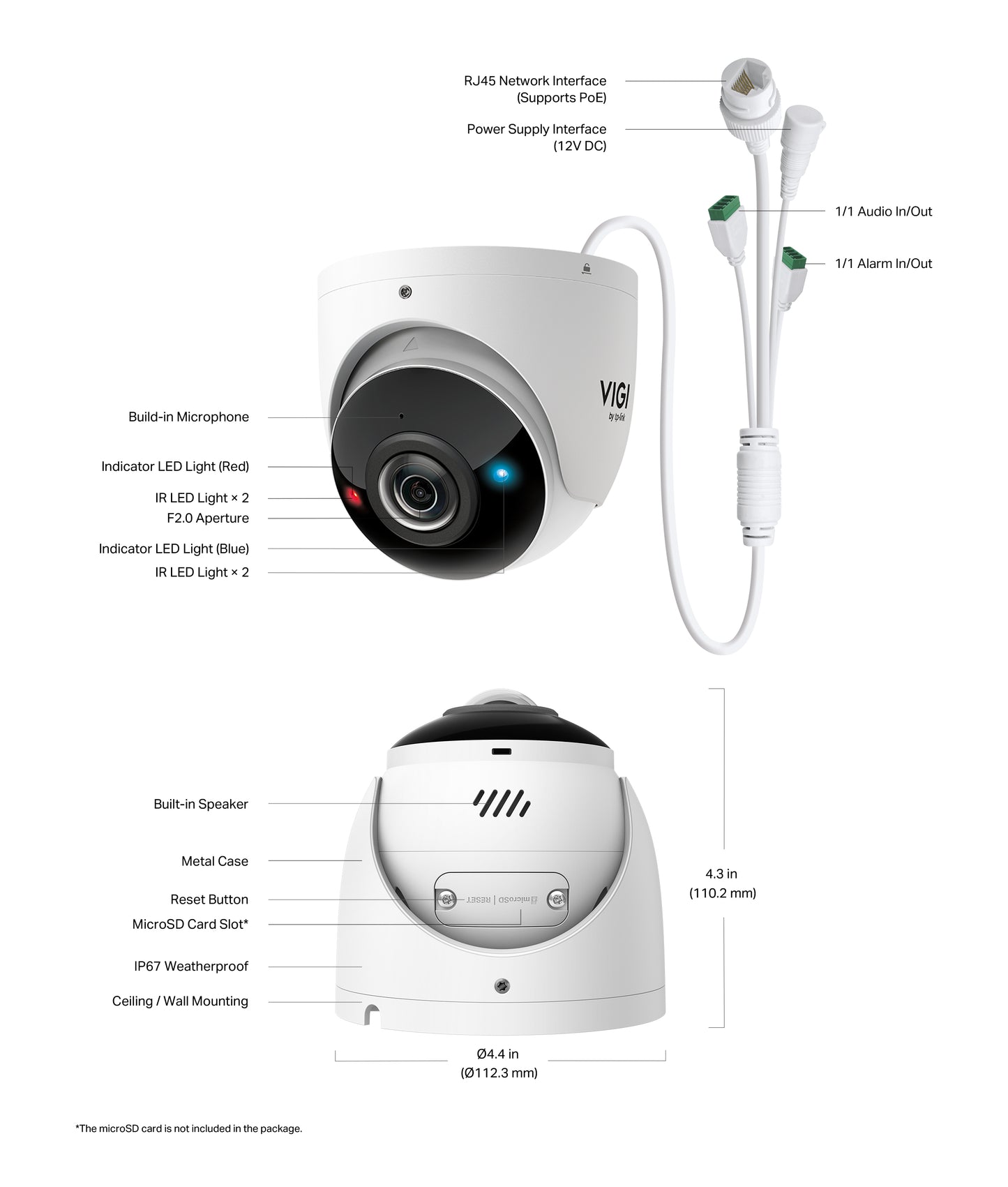 TP-Link IP Camera VIGI 8MP IR Panoramic Turret Network Camera