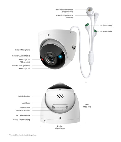 TP-Link IP Camera VIGI 8MP IR Panoramic Turret Network Camera