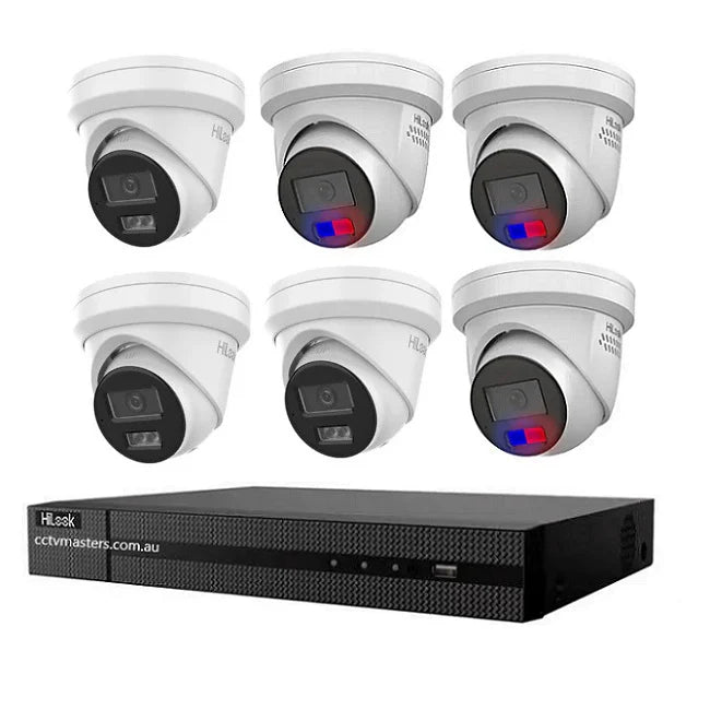 HiLook 8MP Kit 3 x IPC-T282H-MU and 3 x 6MP Full C0lor Camera with IntelliSense, Built-in Mic, 8CH 4K NVR