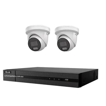 HiLook 8MP Kit 2 x IPC-T282H-MU Camera with IntelliSense, Built-in Mic, 4CH 4K NVR