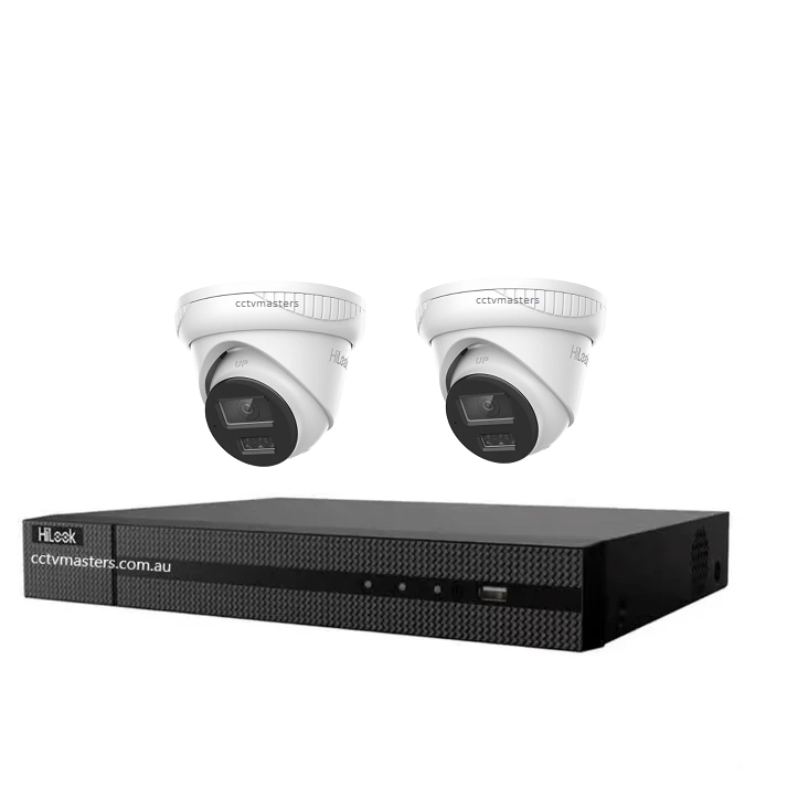 HiLook 8MP Kit 2 x IPC-T283H-MU Pro Camera with IntelliSense, Built-in Mic, 4CH 4K NVR