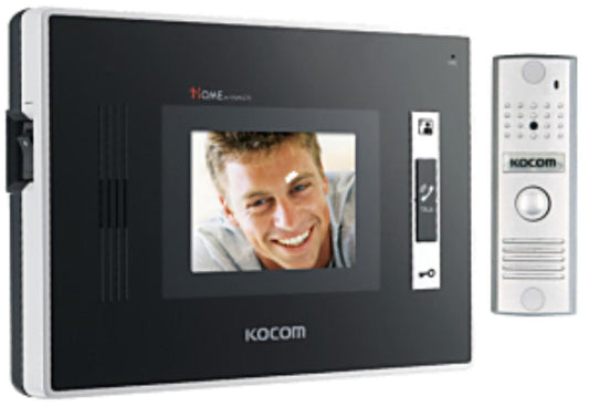Kocom 2 wire Intercom Kit, 3.5" Monitor with Door Station and Power Supply