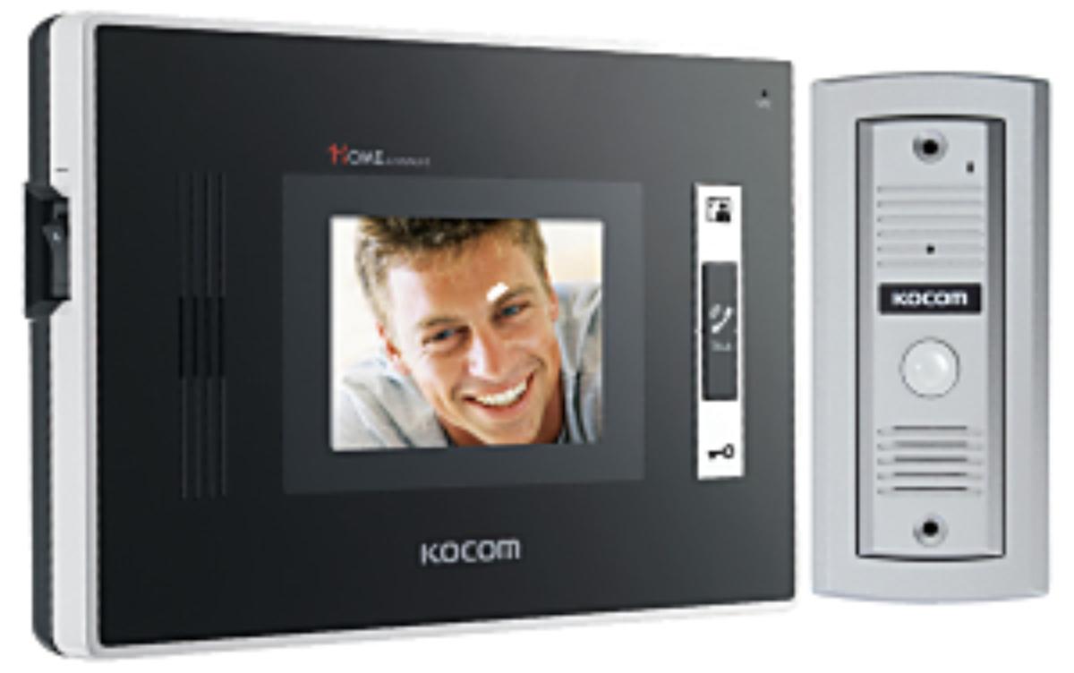 Kocom Intercom Kit, 3.5" Monitor with Flush Mount Door Station and Power Supply