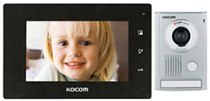 Kocom KOCKCVD372B+KCMC32 2-Wire7 - KIT - 7" Colour Monitor with Door Station Surface Mount - Black