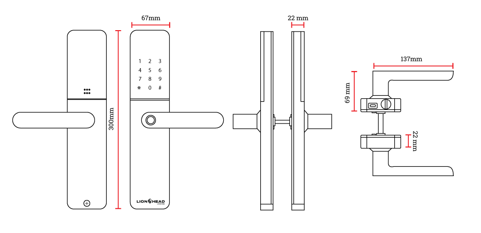 Lion Head Enmore LUXE Digital Entrance Lock