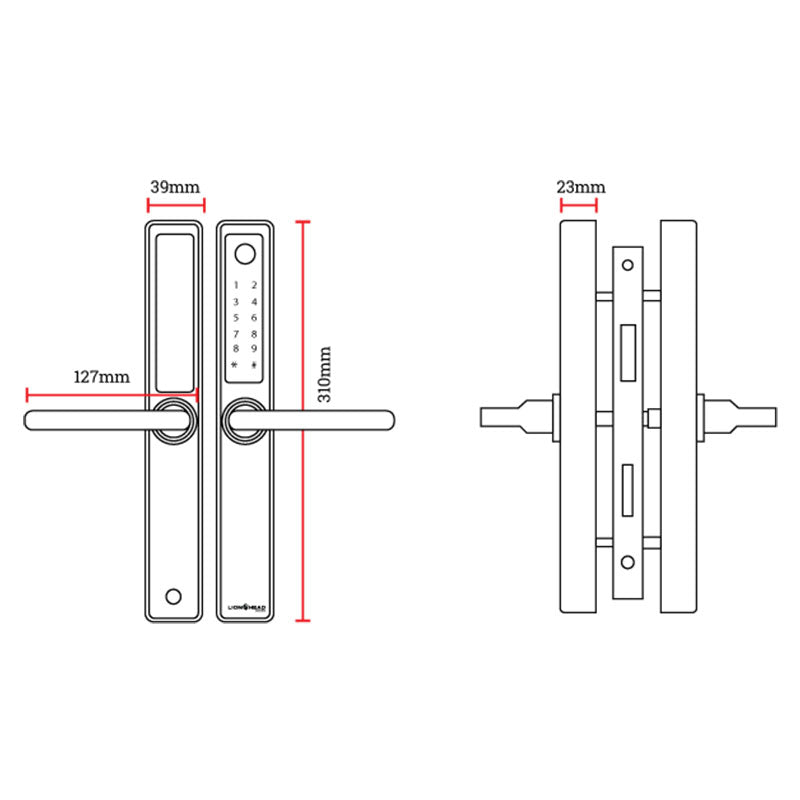 Lion Head Erskine LUXE Digital Slimline Entrance Lock