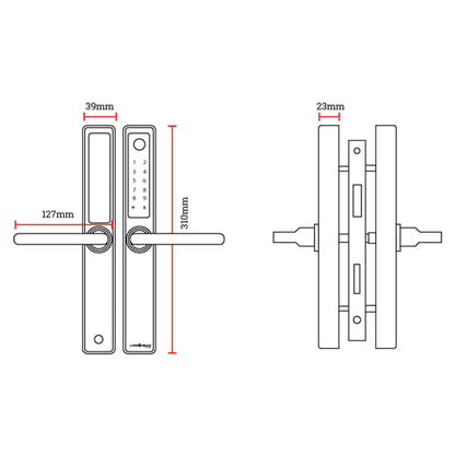 Lion Head Erskine LUXE Digital Slimline Entrance Lock