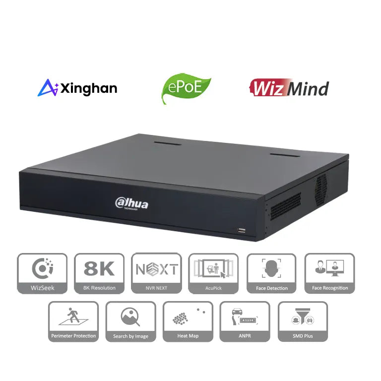 Dahua Pro NVRs with Xinghan Wizseek 16PoE 2HDDs WizMind Network Video Recorder