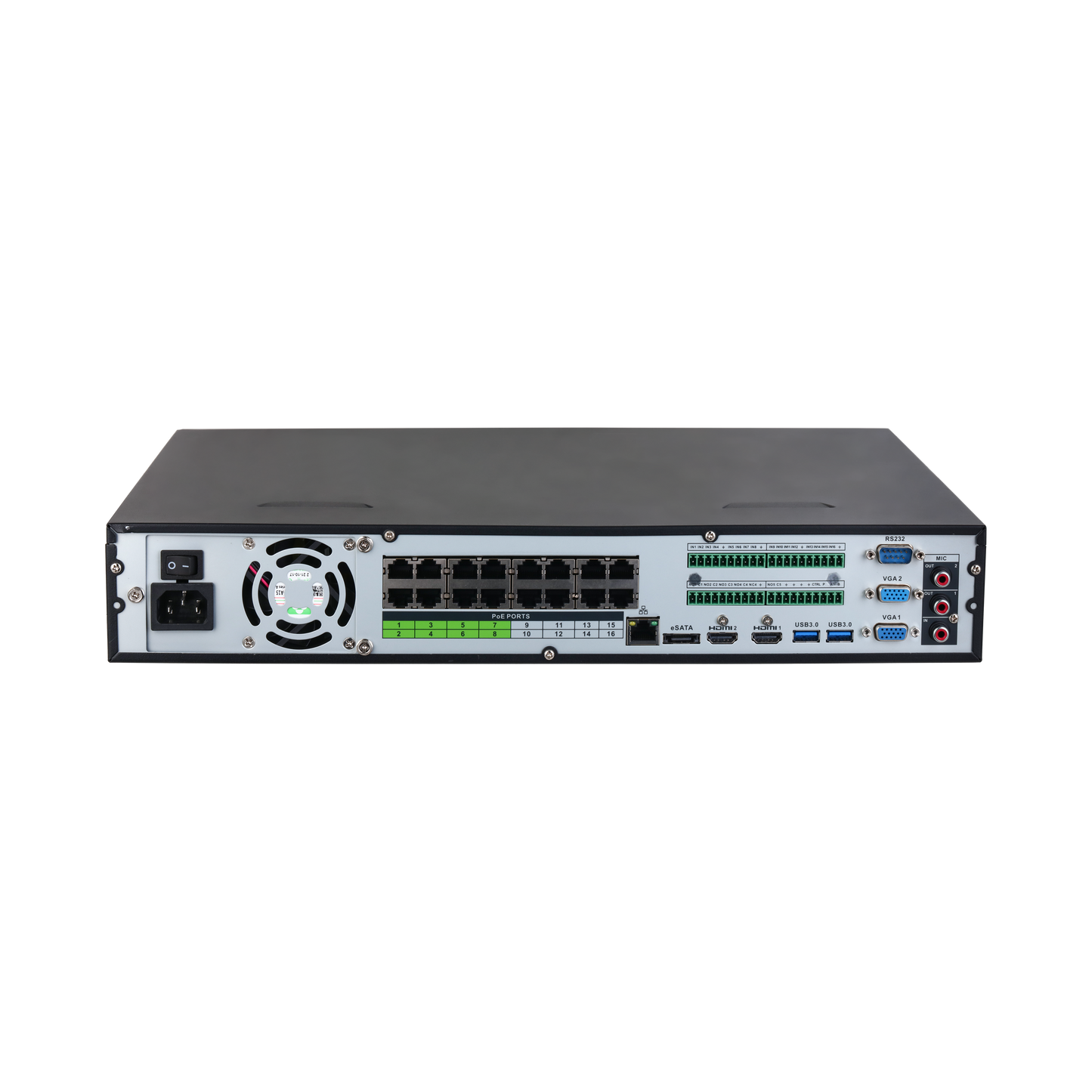 Dahua 32 Channel AI NVR, 1.5U 4HDDs 4K Wizsense Network Video Recorder 16 Port PoE