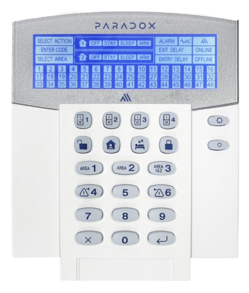 Paradox K38M 48-Zone Wireless Fixed LCD Keypad