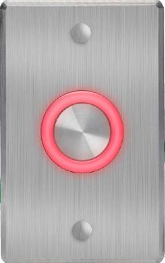Rosslare Push Button Silver Illuminated Square Button on Curved Edge, Stainless Steel, IP65, 12-24VDC | ROSEX-06 | CCTVMASTERS.COM.AU