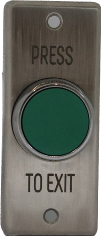 Smart Push Button Green Shrouded Head On Flat Slim/ Mullion Stainless Steel IP65