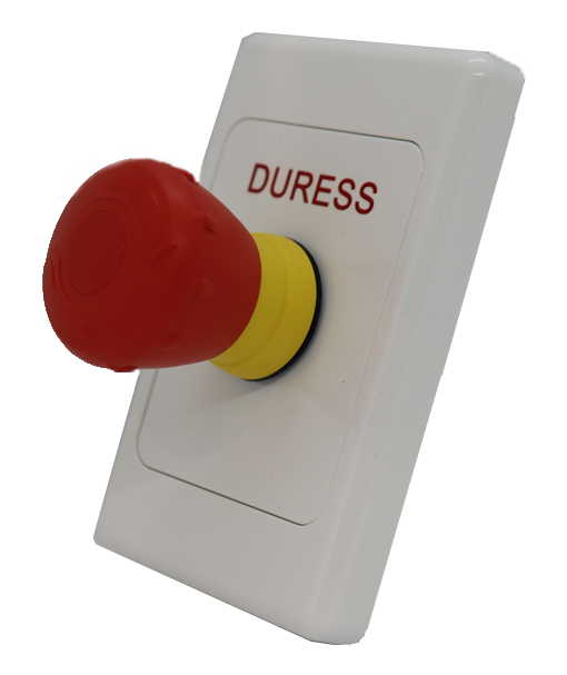 Smart Twist-To-Relsease Button Red Mushroom Head, Plastic Plate, Red Latching