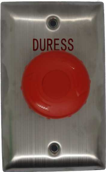 Smart Twist-To-Release Button Red Mushroom Head on Curved Stainless Steel IP65