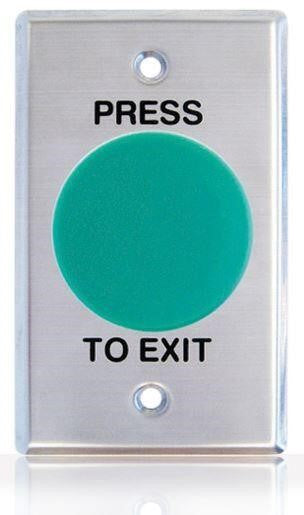Smart Push Button Green Mushroom Head on Curved Edge Stainless Steel IP65