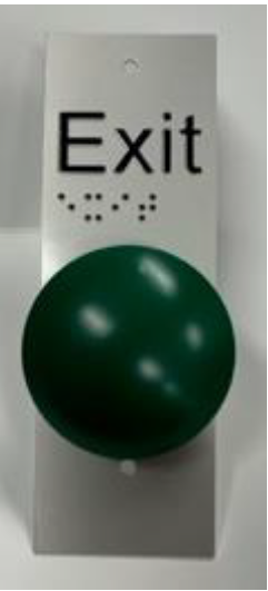 Smart Push Button Green Mushroom Head on Flat Slim/ Mullion Alum Plate