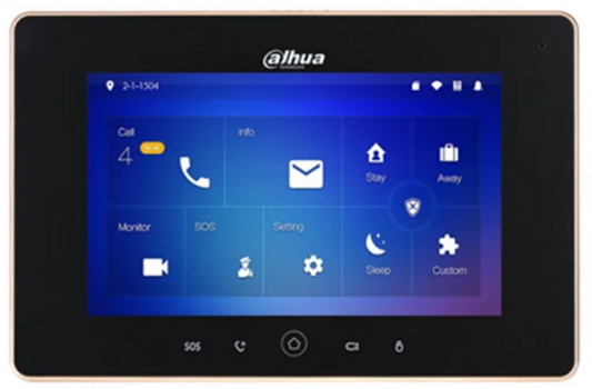 Dahua Wi-Fi Intercom Monitor, DHI-VTH5221D-S1, Touch screen 7 Inch Indoor Monitor - Black