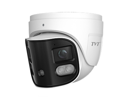 TVT 8MP IR Fixed-focal 2.8mm Dual-lens Splicing Turret Active Deterrence Network Camera