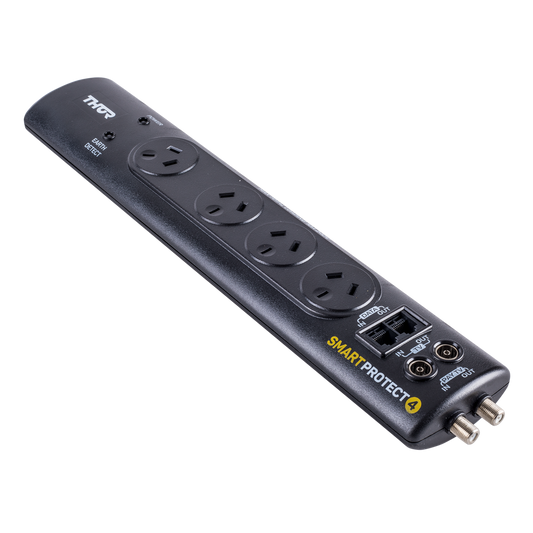 THOR Power Filter broad 4x3 Pin, AU Output, 1 x F-Type/PAL/RJ45 In & Out, Fire Retardent, 1.2m cable