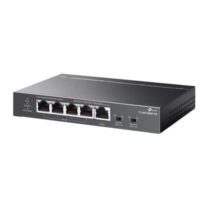 TP-Link TL-SG1005P-PD 5-Port Gigabit Desktop PoE+ Switch with 1-Port PoE++ In and 4-Port PoE+Out