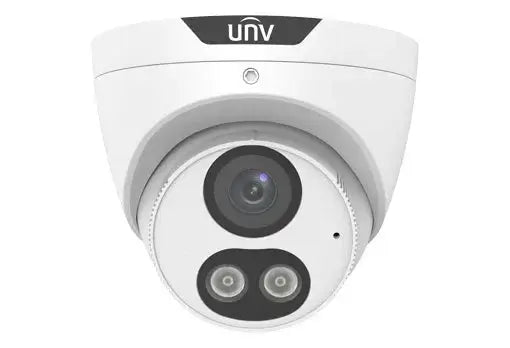 UNV Kit 3x6MP Smart Dual Light Turret Camera design featuring dual light and high-resolution lens.