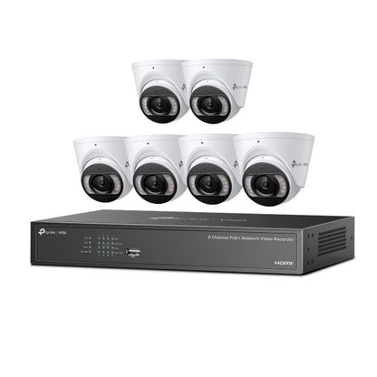 TP-Link IP 6 Camera Kit 4MP Full-Color Turret IP Camera 8 Channel PoE+ NVR 2TB HDD KIT