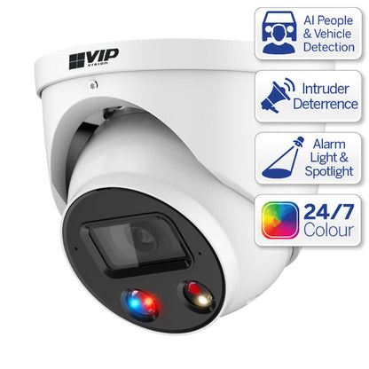 VIP VSIPP-6DG-ID3, Professional AI Series 6.0MP Fixed Deterrence Turret | VSIPP-6DG-ID3 | CCTVMASTERS.COM.AU