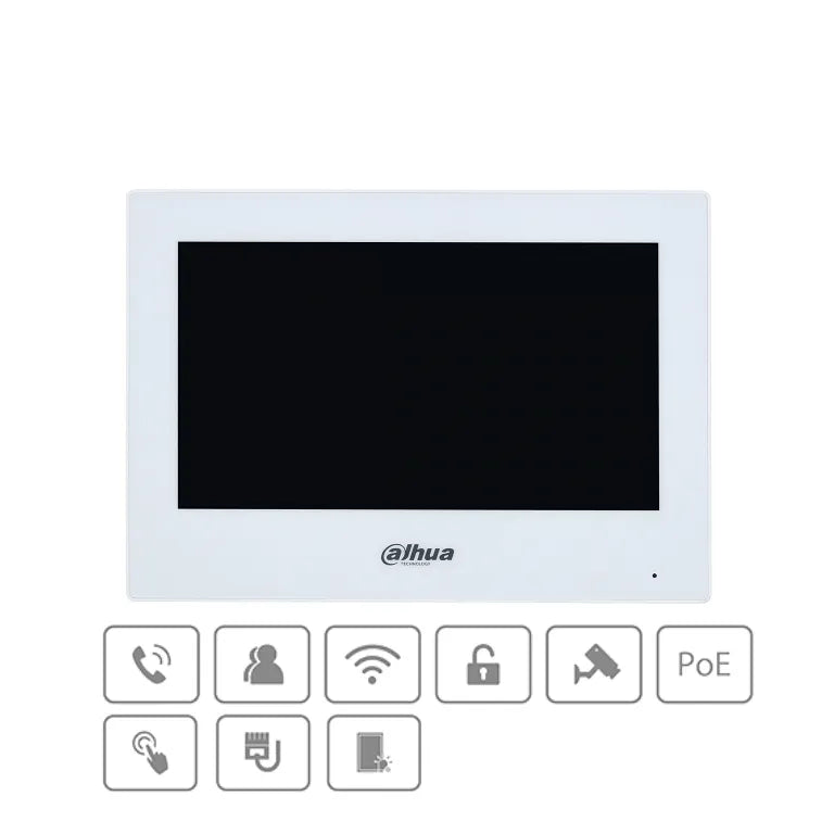 Dahua 7 Inch Touchscreen Android 8.1 Ethernet and  Wi-Fi Monitor 12VDC