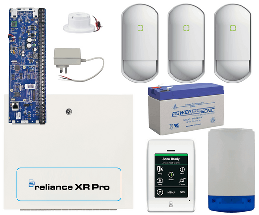 Hills Security Alarm System Reliance XR Pro touch kit with Optex